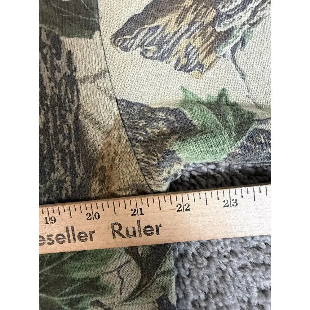 Vintage 80s Realtree Hoodie Mens XL Full Zip Hooded Pockets Fleece Camouflage